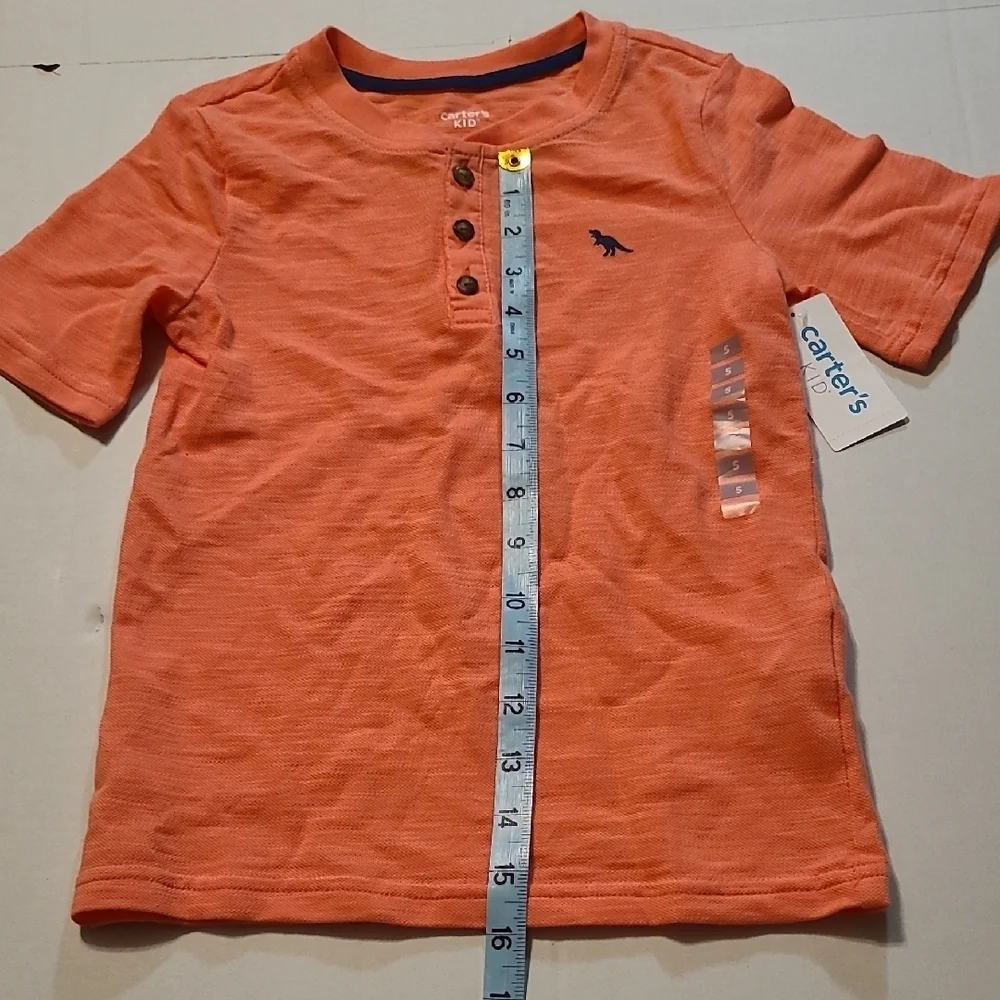 Carters Orange Kids Henley Boys Shirt NWT Size 5